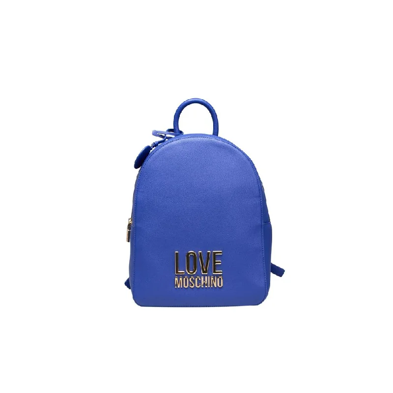 Long-Handle Tote Bags for Shoulder Wear-Love Moschino Blue Polyethylene Backpack