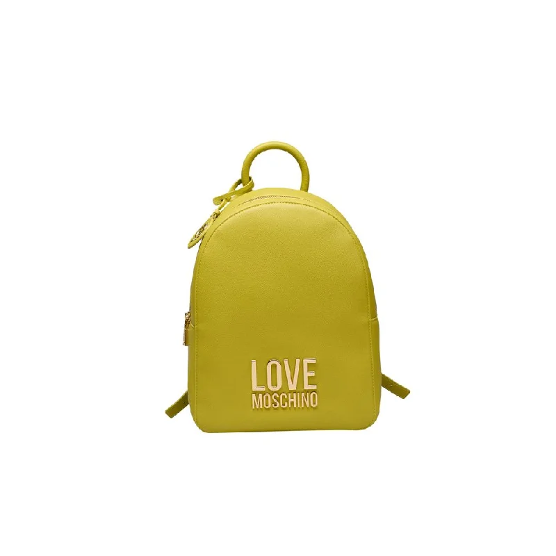 Adjustable-Handle Tote Bags for Custom Fit-Love Moschino Yellow Polyethylene Backpack