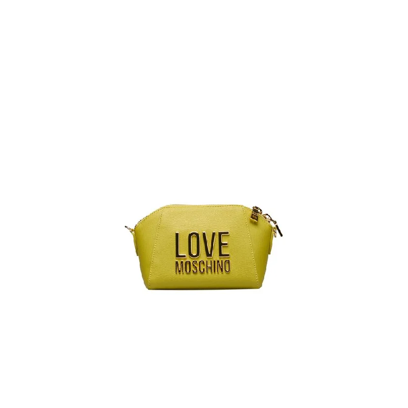 Insulated Tote Bags for Temperature Control-Love Moschino Yellow Polyethylene Crossbody Bag