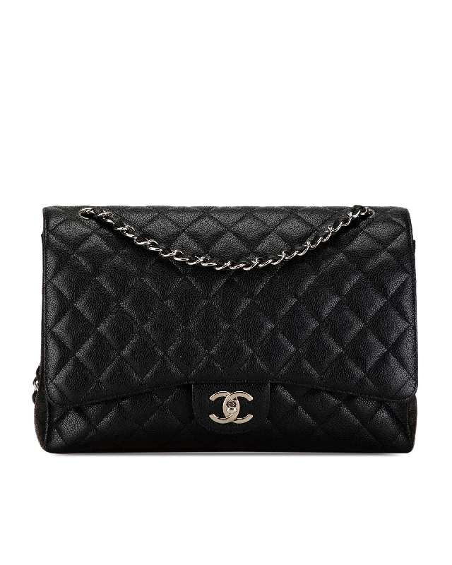 Minimalist shoulder bags with simple designs for understated elegance and charm -Chanel Classic Double Flap Black Caviar Leather Shoulder Bag