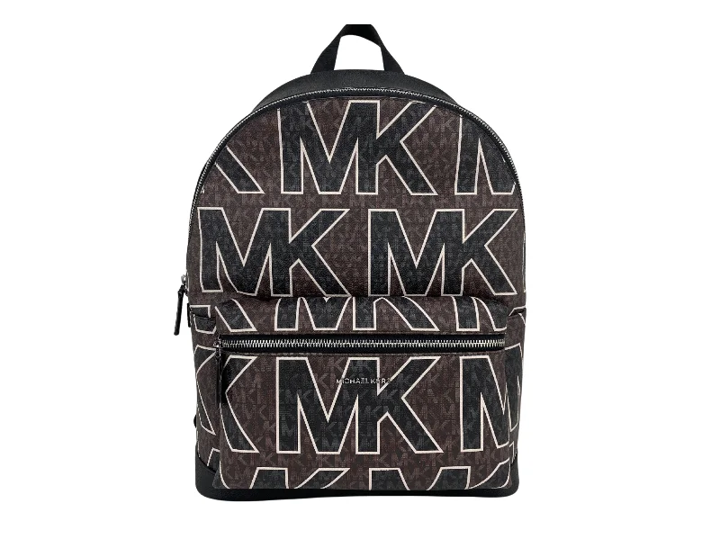 Formal Backpack for Business Trips-Michael Kors Cooper Large Brown Signature PVC Graphic Logo Backpack Bookbag Bag