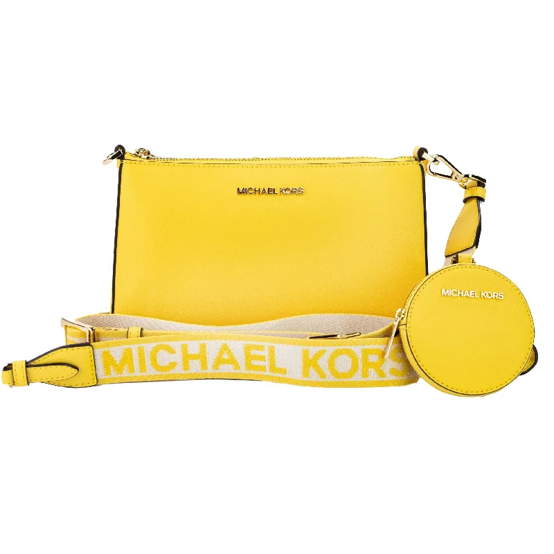 Spacious Tote Bags for Many Items-Michael Kors Jet Set Daffodil Vegan Crossbody Tech Attachment Bag Purse