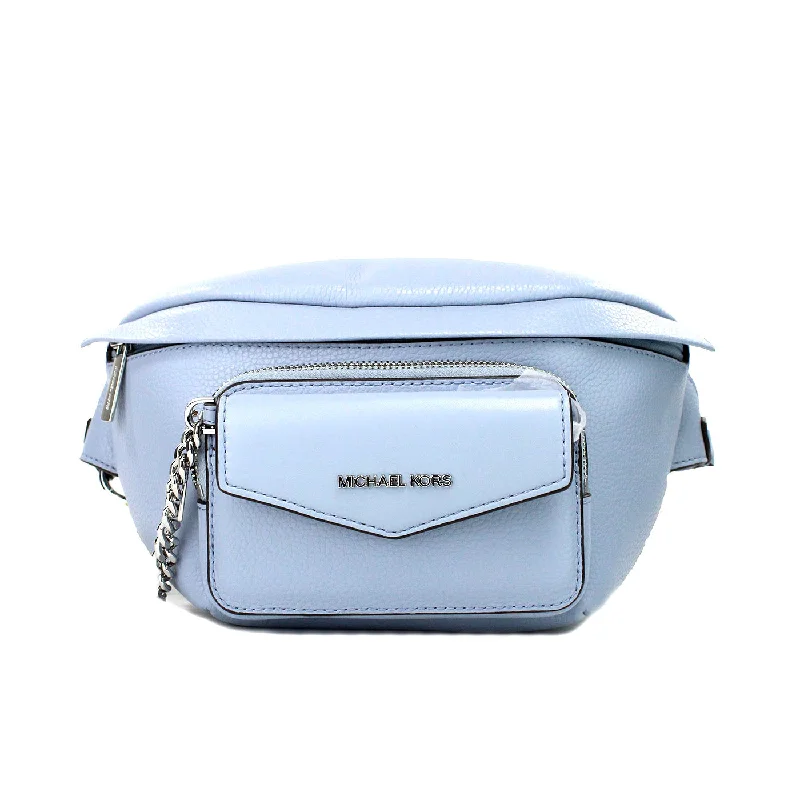 Printed Tote Bags with Fashion Prints-Michael Kors Maisie Large Pale Blue 2-n-1 Waistpack Card Case Fanny Pack Bag