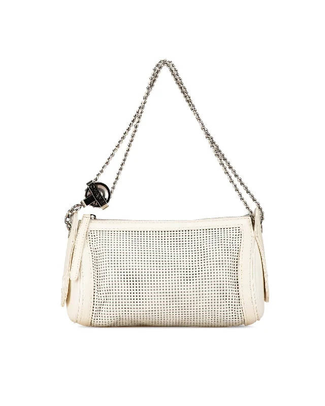 Shoulder bags with dual-purpose designs that convert to crossbody bags -Chanel 255 Reissue White Leather Shoulder Bag