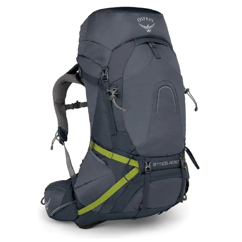 Spacious Backpack for Many Items-Osprey Atmos AG 50 Backpack with Raincover - Large - Men's Backpacking