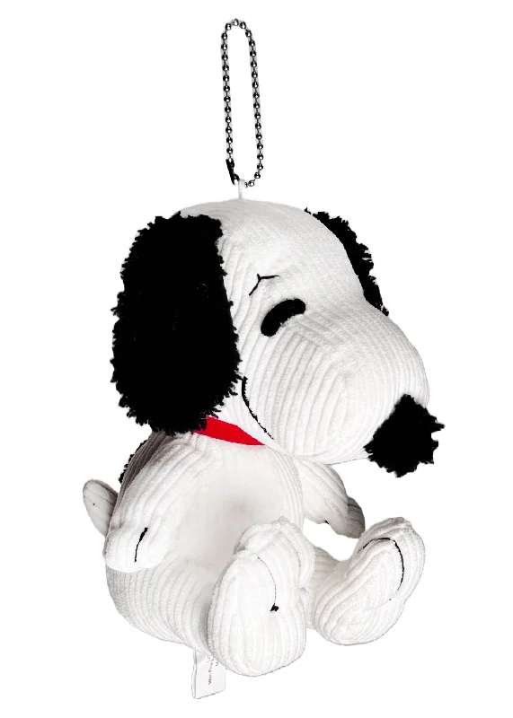 Striped Tote Bags for Trendy Look-Peanuts Snoopy Classic Corduroy Plush Ball Chain Mascot Keychain