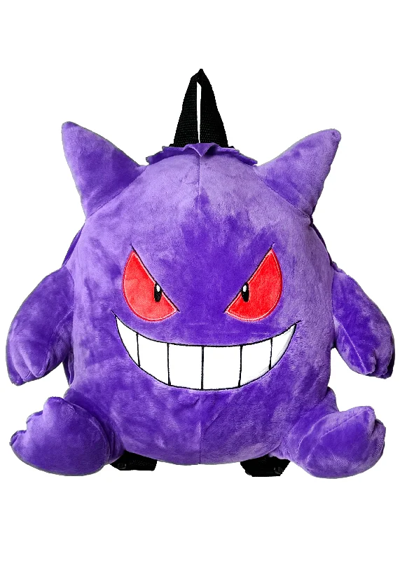 Patent-Leather Tote Bags for Shiny Finish-Pokemon Gengar Plush Backpack