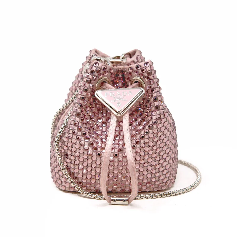 Heavy-Duty Tote Bags for Tough Jobs-Prada Pink Crystal Mini Pouch