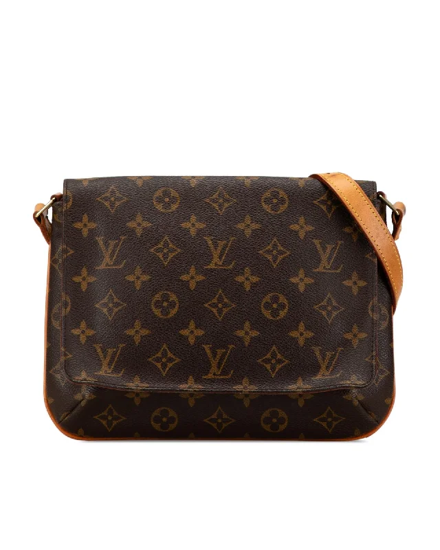 Shoulder bags for women with bold animal print designs for fierce fashion -Monogram Canvas Musette Tango with Vachetta Leather Trim