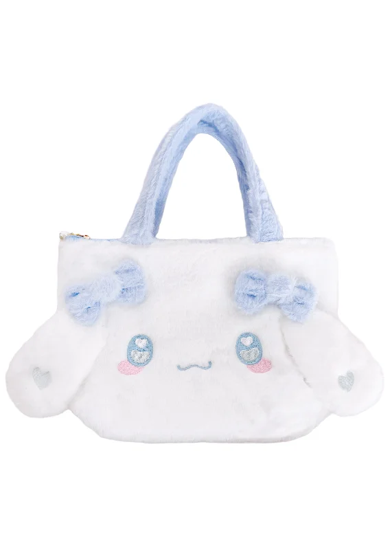 Tote Bags for Commuting-Sanrio Cinnamoroll Anime Eyes Plush Mini Tote