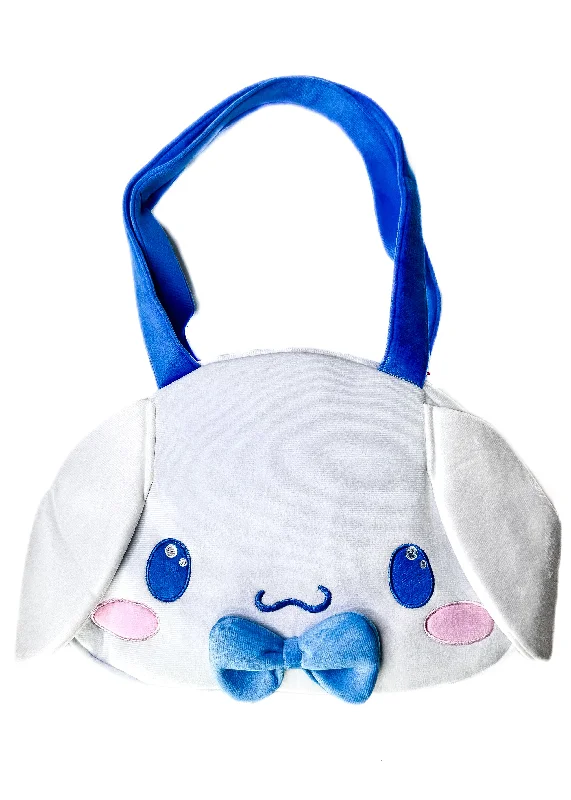 Quilted Tote Bags for Padded Look-Sanrio Cinnamoroll Big Face Plush Tote