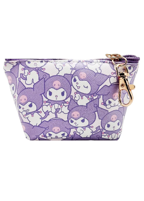 Recycled-Material Tote Bags for Eco-Friendly-Sanrio Kuromi AOP Mini Coin Pouch