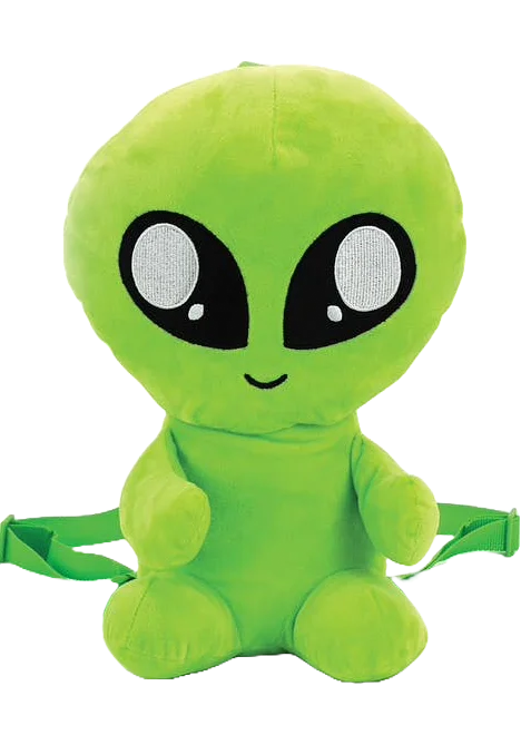 Tote Bags for College Students-Neon Alien Plush Backpack