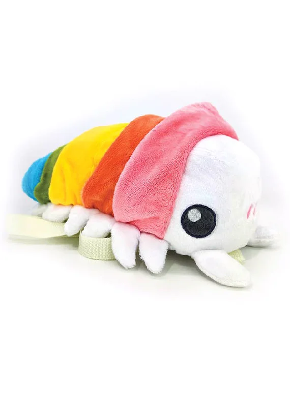 Windproof Tote Bags for Outdoor Use-Rainbow Roly Poly Plush Backpack