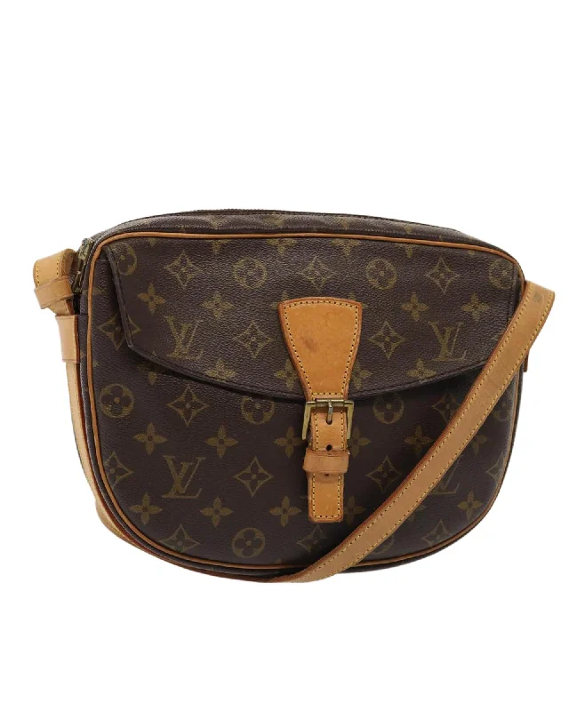 Vegan leather shoulder bags with cruelty-free materials for eco-conscious buyers -Monogram Canvas Shoulder Bag with Adjustable Strap