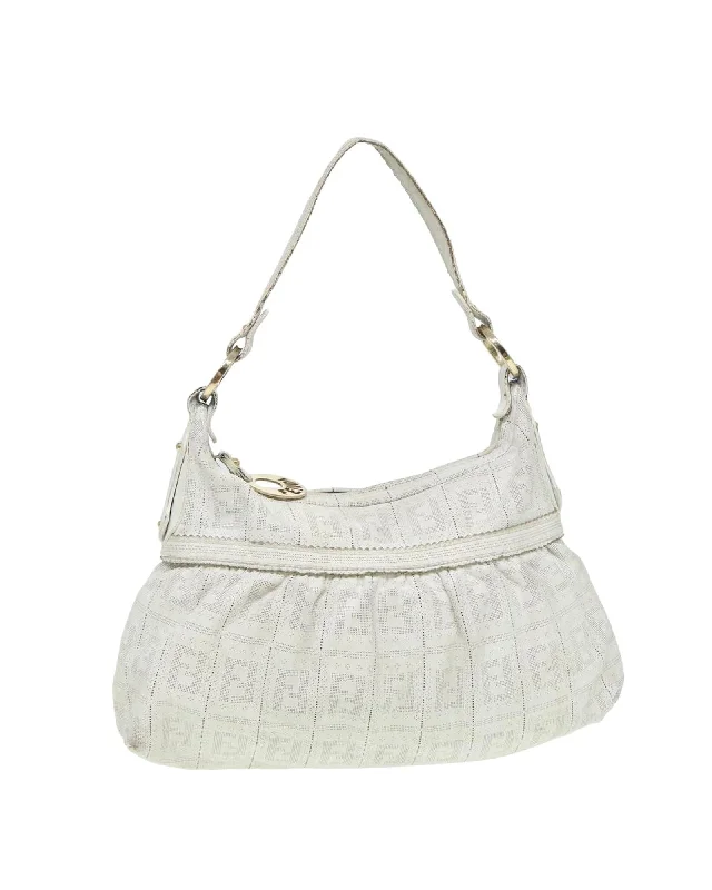 Trendy shoulder bags with fringe details for a bohemian-inspired look -Zucca Canvas PVC Leather Shoulder Bag