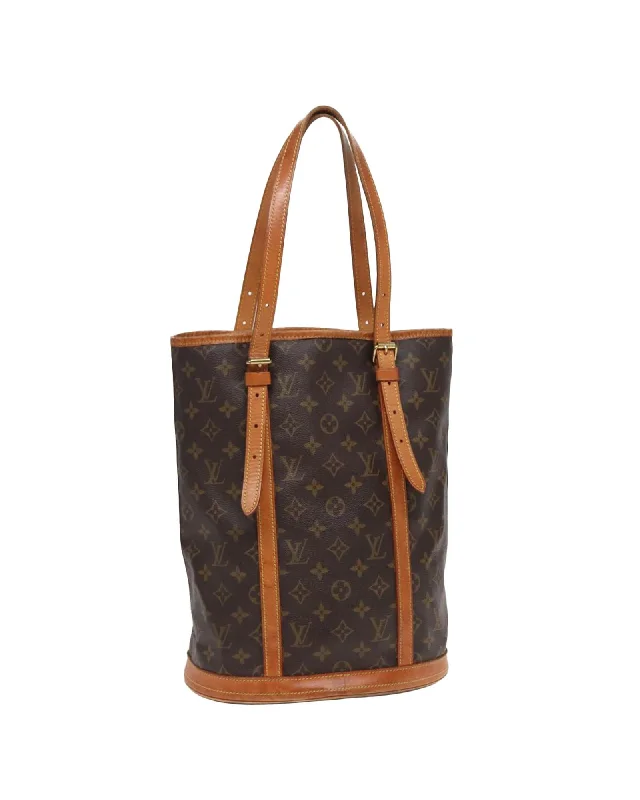 Luxury shoulder bags with exotic leather options for high-end appeal -Monogram Canvas Bucket Shoulder Bag with Pouch