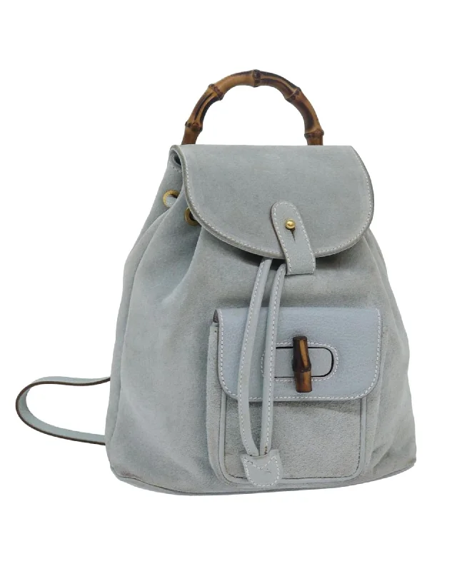 Backpack for Walkers-Bamboo Leather Suede Backpack with Dust Bag