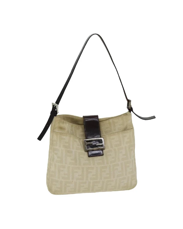 Classic shoulder bags for women with timeless leather craftsmanship -Zucca Canvas Mamma Baguette Shoulder Bag