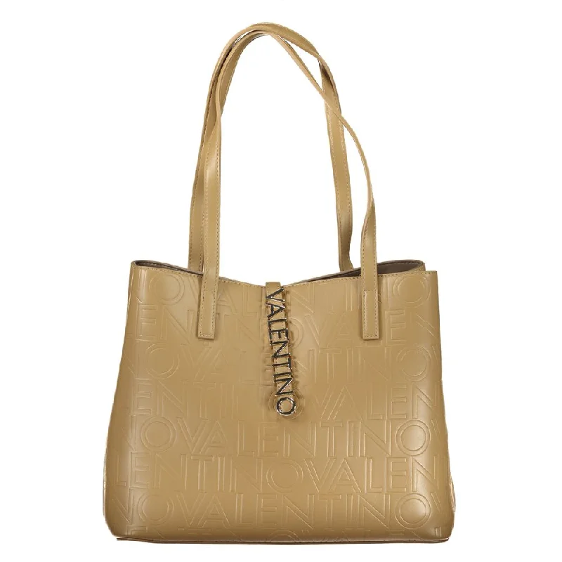 Drawstring Tote Bags for Quick Open-Valentino Bags Beige Polyethylene Handbag