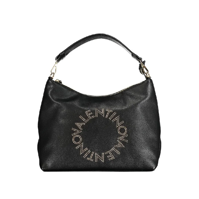 Suede-Handle Tote Bags for Soft Touch-Valentino Bags Black Polyethylene Handbag