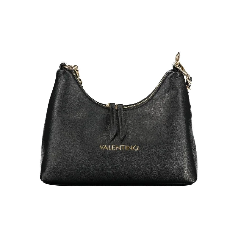 Rose Gold-Handle Tote Bags for Romantic-Valentino Bags Black Polyethylene Handbag