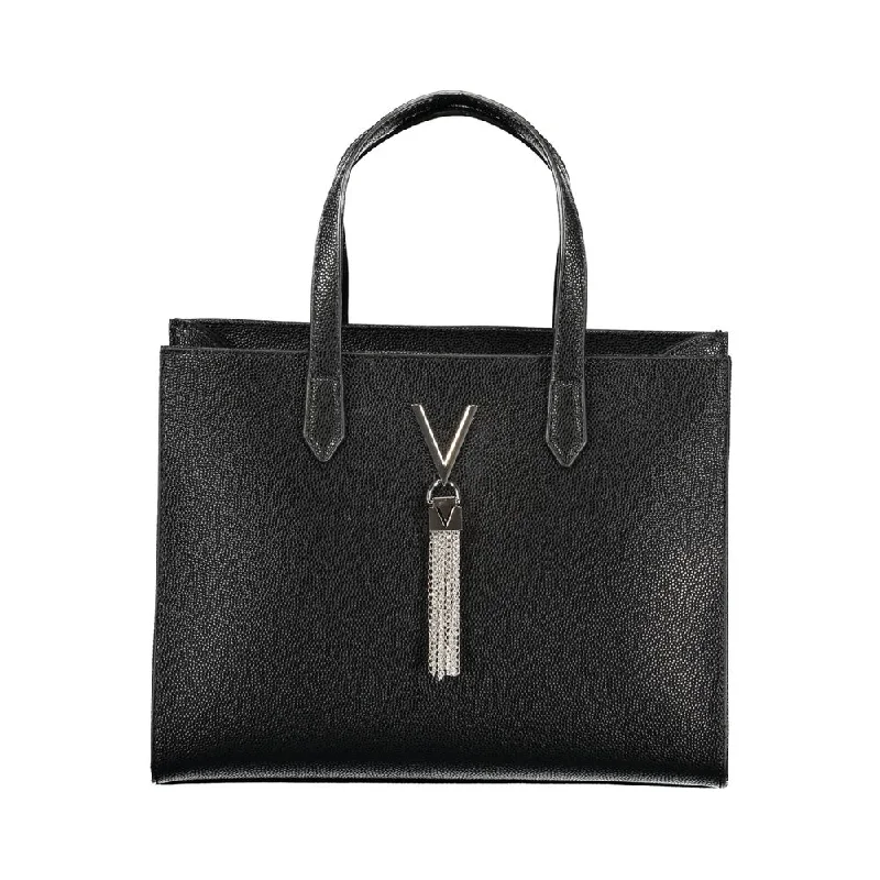 Printed Tote Bags with Fashion Prints-Valentino Bags Black Polyethylene Handbag