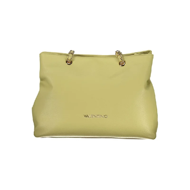 Leather-Strap Tote Bags for Durable-Valentino Bags Green Polyethylene Handbag