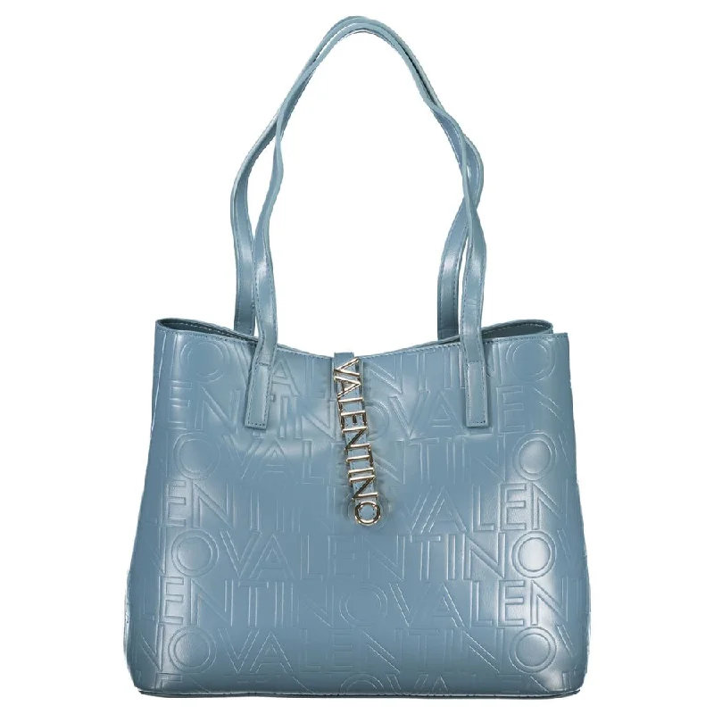 Open-Top Tote Bags for Easy Access-Valentino Bags Light Blue Polyethylene Handbag