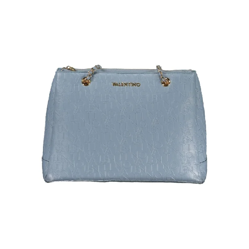 Compartmentalized Tote Bags for Storage-Valentino Bags Light Blue Polyethylene Handbag