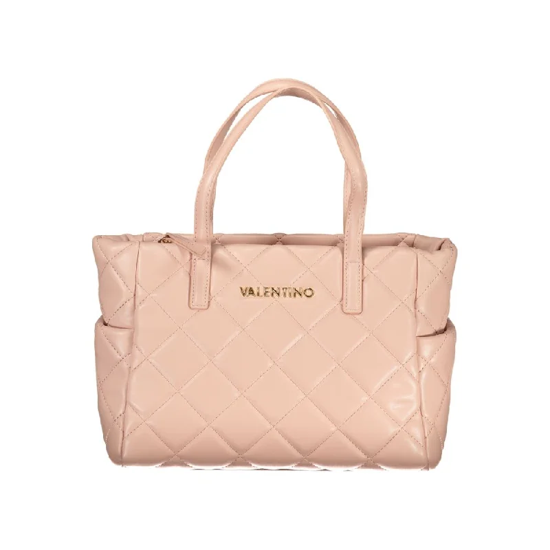 Magnetic Closure Tote Bags for Smooth Use-Valentino Bags Pink Polyethylene Handbag