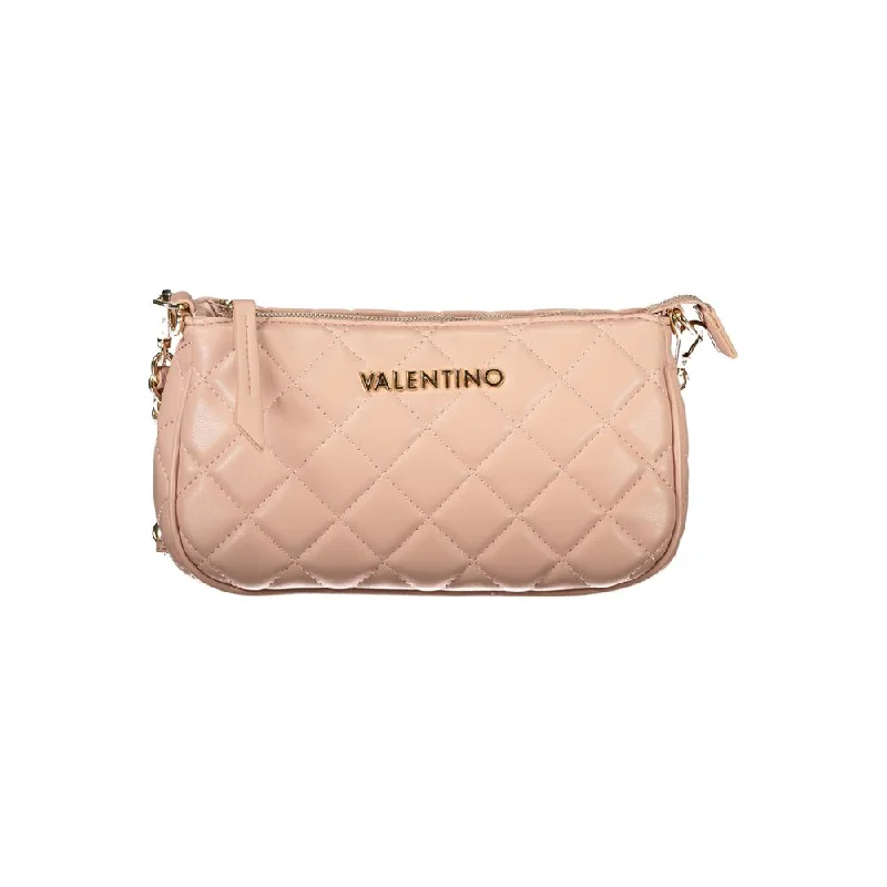 Shopping Tote Bags with Reinforced Bottom-Valentino Bags Pink Polyethylene Handbag