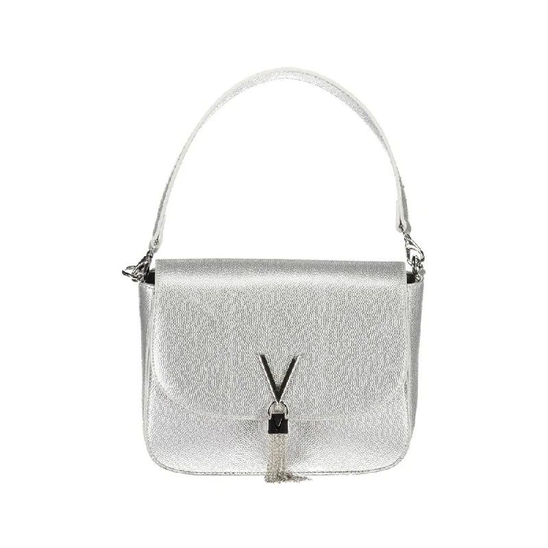 Windproof Tote Bags for Outdoor Use-Valentino Bags Silver Polyethylene Handbag