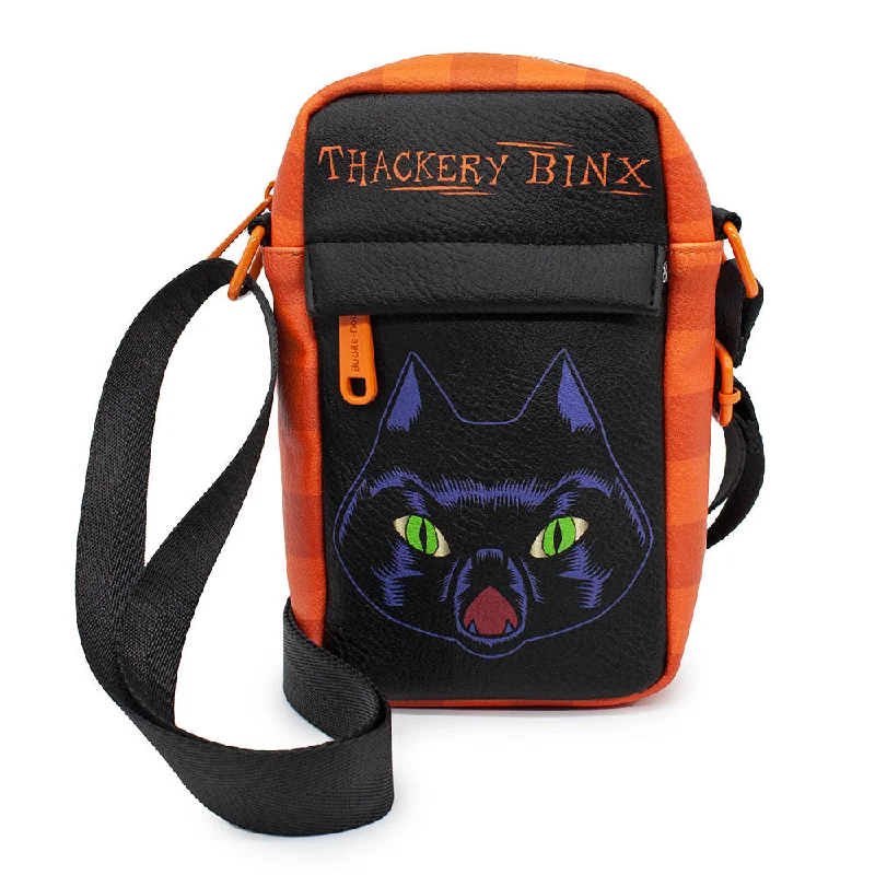 Maximalist Tote Bags for Bold Statement-Women's Crossbody Wallet - Hocus Pocus THACKERY BINX Cat Face Black Orange