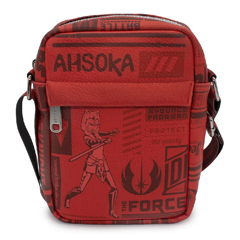 Stackable Tote Bags for Organized Look-Women's Crossbody Wallet - Star Wars Clone Wars Ahsoka Tano Collage Reds