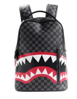 Zip-Top Backpack for Secure Storage-Backpack Shark Camo Checkered