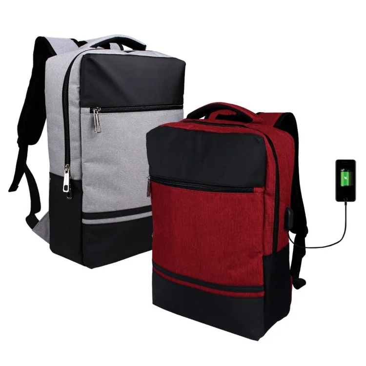 Spacious Backpack for Many Items-BL 9974 - Polyester and Nylon Laptop Backpack with USB Port