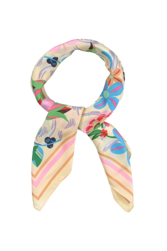 Luxury handle bags with smooth leather finishes and polished hardware for elegance -BS0047 Multi Color Flower Print Bandana