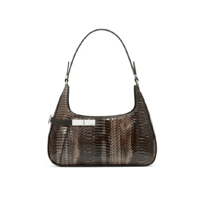 Leather handle bags for women with timeless designs and minimalist aesthetics -CALVIN KLEIN Women’s "Jade" Top Zipper Shoulder Bag In Black Brown Multi