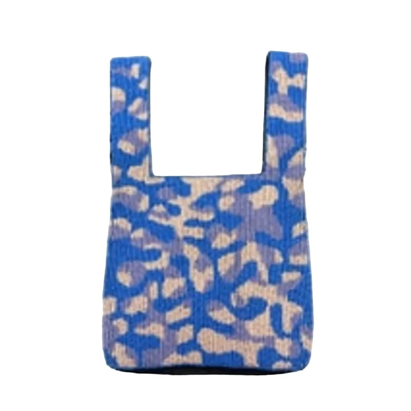 Lightweight handle bags for daily use with soft yet durable fabric materials -Circus by Sam Edelman Ladies Blue Camo Print Beaded Bag