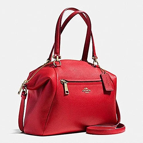 Trendy handle bags with vibrant prints and patterns for a playful touch -Coach prairie leather handbag bag Style 58874 true red new