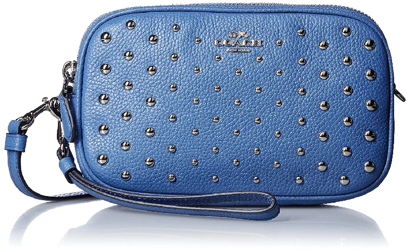 Chic handle bags with chain detailing for a luxurious, upscale look -COACH Womens Ombre Rivets Crossbody Clutch