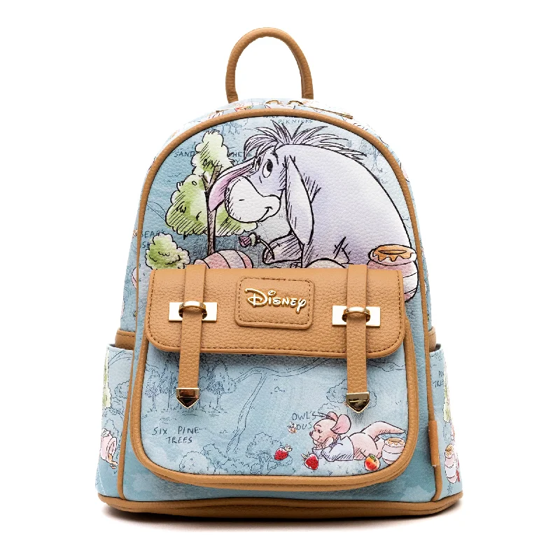 Wooden-Strap Backpack for Natural-Disney Winnie the Pooh Eeyore Backpack - Limited Edition