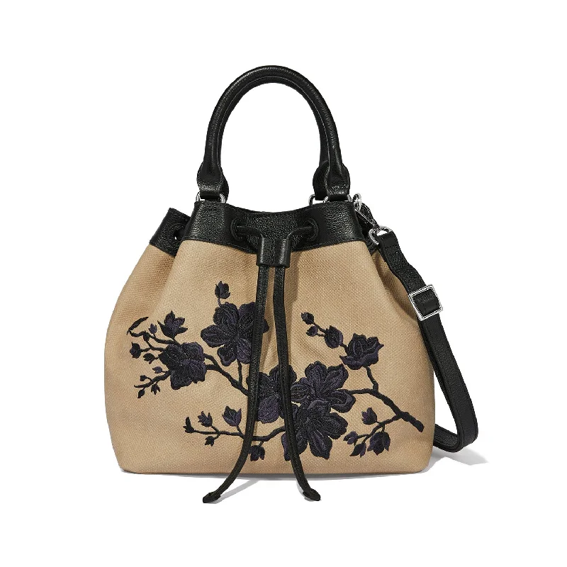 Eco-conscious handle bags made from recycled plastic materials for sustainability -Elise Embroidered Drawstring Bag - H55173