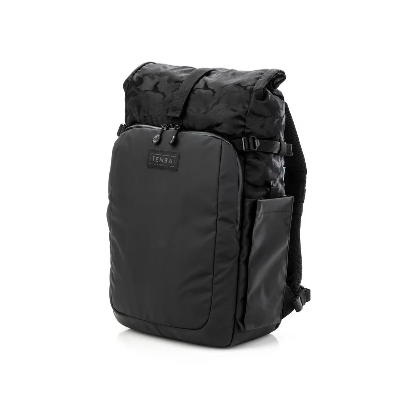 Formal Backpack for Business Trips-Tenba Fulton 14L V2 All Weather Backpack - Black/Black Camo