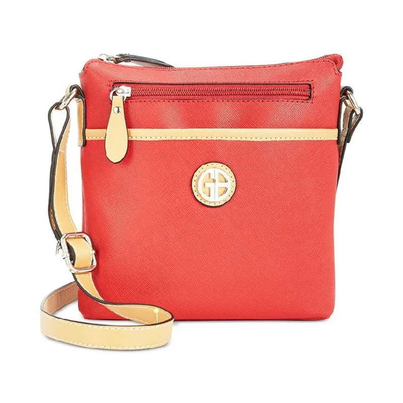 Classic handle bags for women with clean lines and timeless appeal for work -GIANI BERNINI Saffiano North South Crossbody in Orange Tan