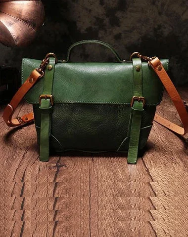 Handle bags with a minimalist aesthetic for those who love simple, timeless fashion -Green Womens Leather Satchel Shoulder Bag Leather Brown Women's Satchel Handbag Purse