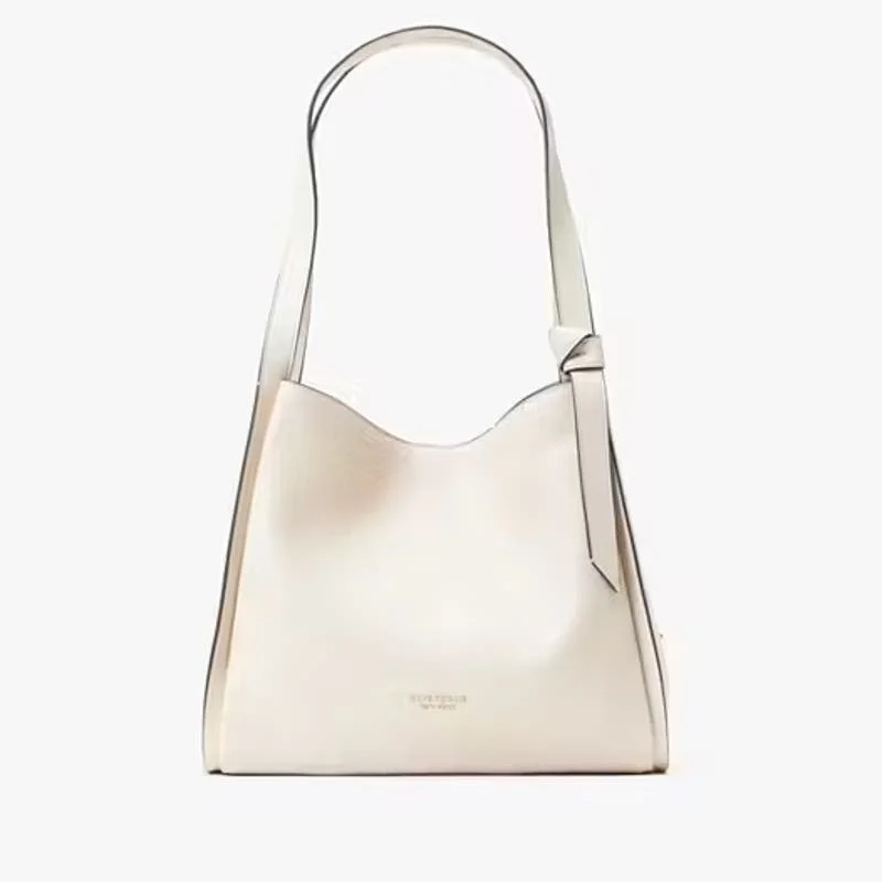 Best handle bags for business professionals with laptop space and design -Kate Spade Knott Large Pebbled Leather Shoulder Bag In Cream