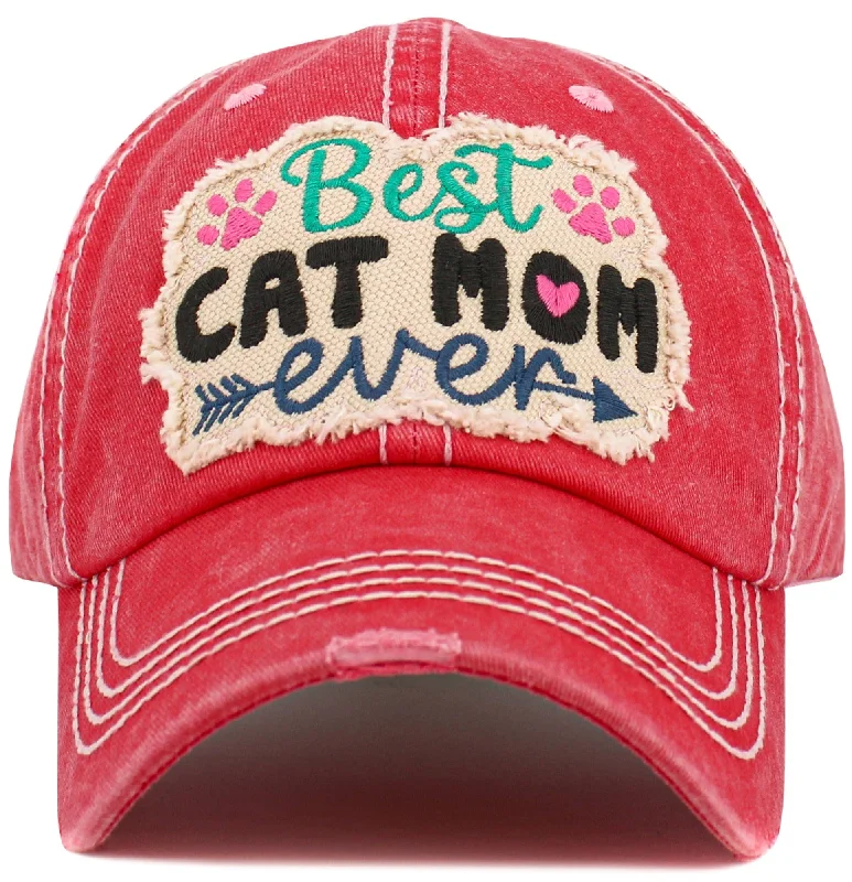 Handle bags with structured frames and top handles for elegant, sophisticated looks -KBV1587 Best Cat Mom Ever Vintage Baseball Cap