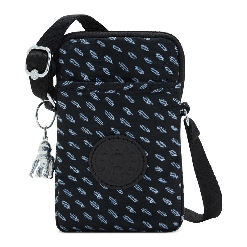 Fashionable handle bags for women with contrasting textures and materials for uniqueness -KIPLING "Tally" Crossbody Bag Ultimate Black & White Dots Print